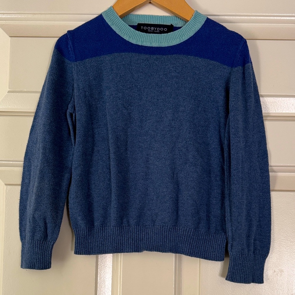 Toobydoo Two-Tone Blue Sweater - Kids Size 6